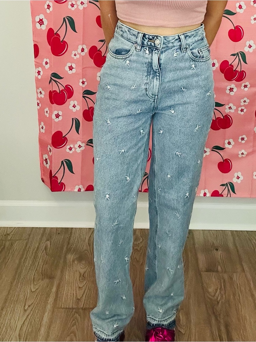 High-Waist Light Wash Women’s Jeans - Casual Straight Leg